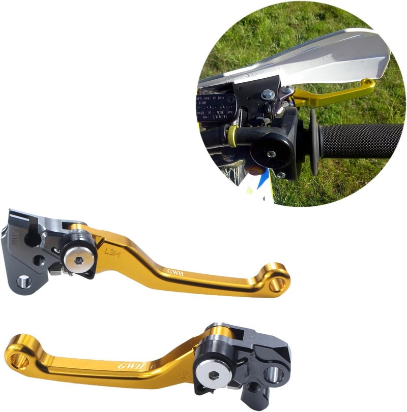Adsspro Motorcycle Brake Clutch Lever Handle CNC Aluminum for RMZ250 05-06 YZ125 YZ250 01-07 YZ250F 01-06 YZ426F YZ450F 01-07 KX125 06-08 KX250 05-08 KX250F 05-12 KX450F 06-12 Dirt Pit Bike（Gold - Image 5